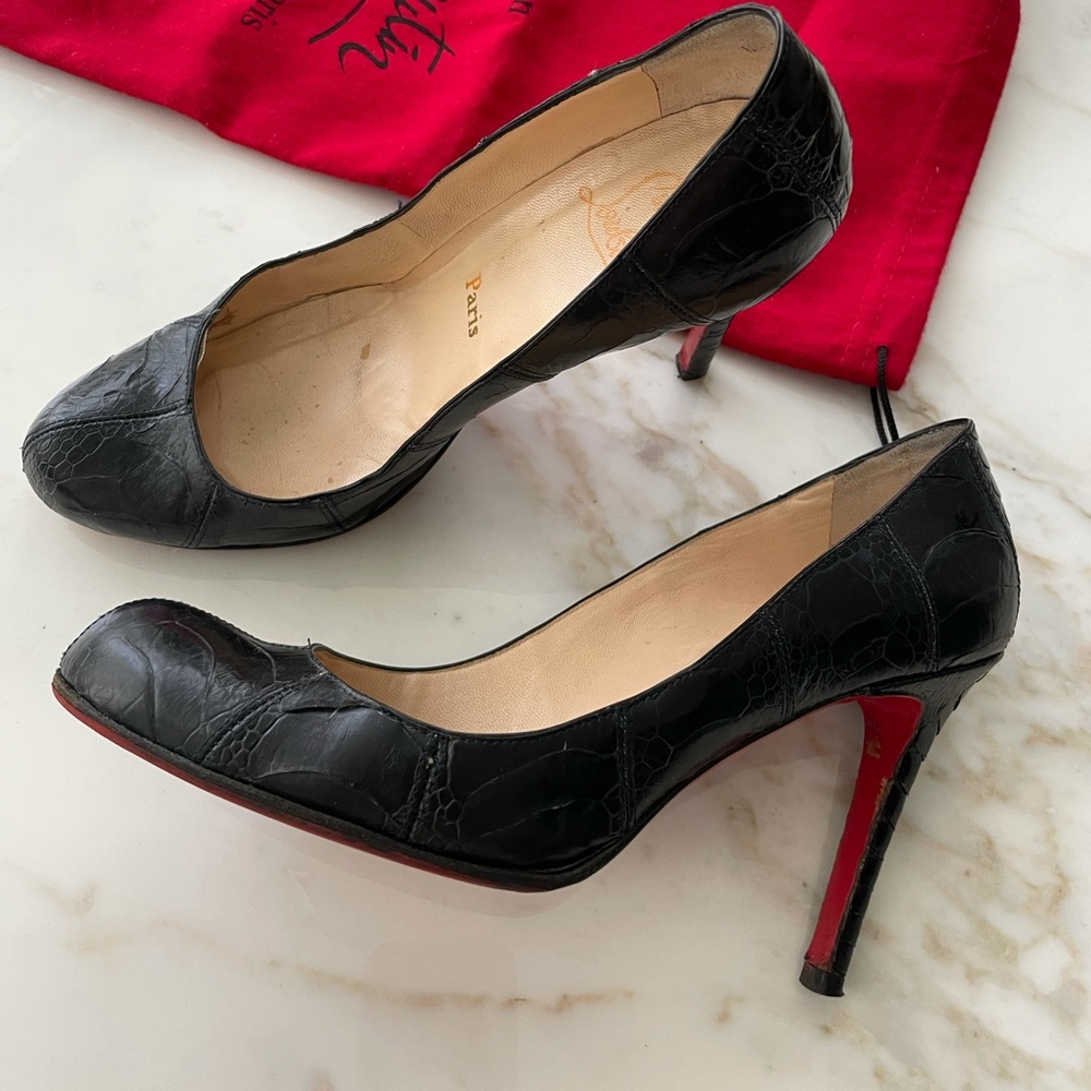 Christian Louboutin Rare Black Eel Skin Pump
